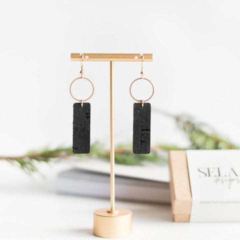 Matte Black Mia Earrings