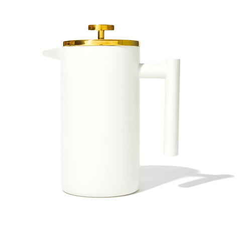 French Press | Matte White & Gold