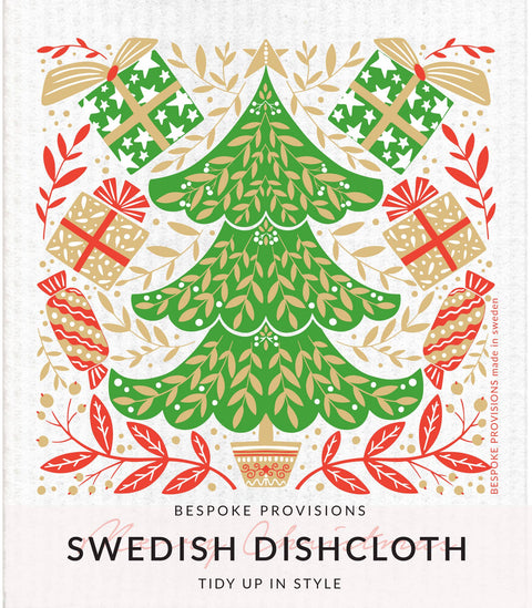 Merry Christmas Tree  Swedish Dishcloth - Holidays