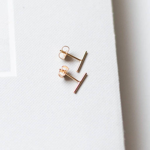 14k Gold Filled Bar Stud Earrings