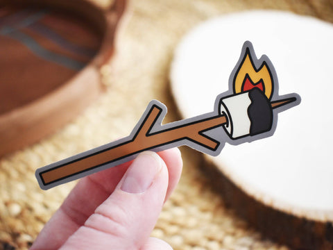 Flaming Marshmallow Sticker