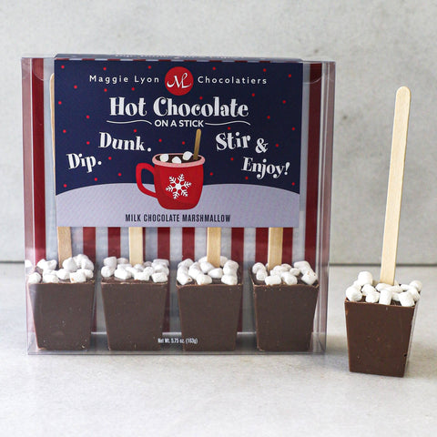 4pc Hot Chocolate On A Stick - Milk Chocolate Marshmallow