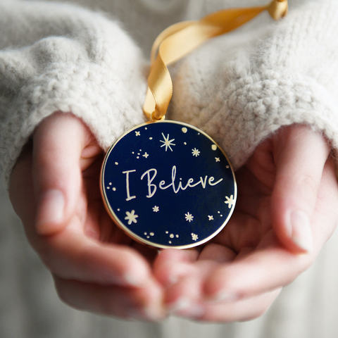 I Believe Enamel Christmas Tree Decoration