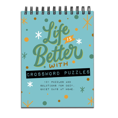 Life is Better with Crossword Puzzles Book Spiral Puzzle Pad