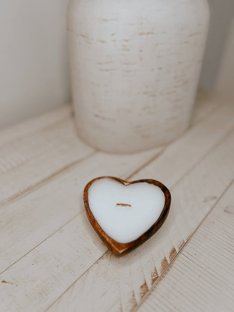 Wooden Heart Bowl Candles - 3 oz.