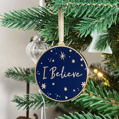 I Believe Enamel Christmas Tree Decoration