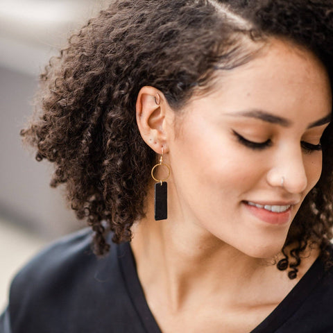 Matte Black Mia Earrings