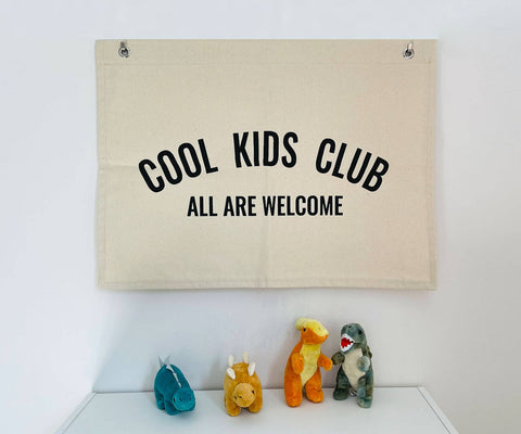 Cool Kids Club, All Are Welcome Kids Playroom Canvas Banner