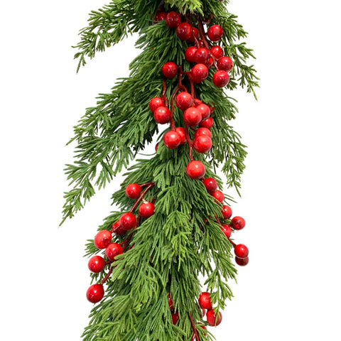 Christmas Cedar/Berry Garland 72''