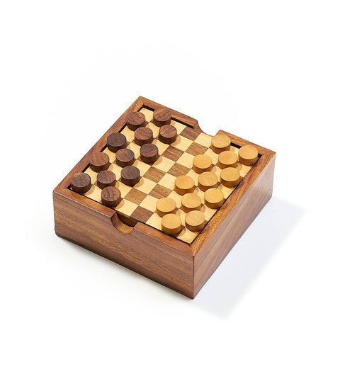 SALE: Checkers and Tic Tac Toe Game Set - Handcrafted Wood