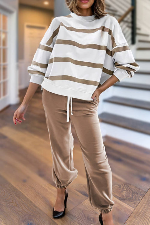 Cozy Striped Top & Jogger Pants Set | S-3XL