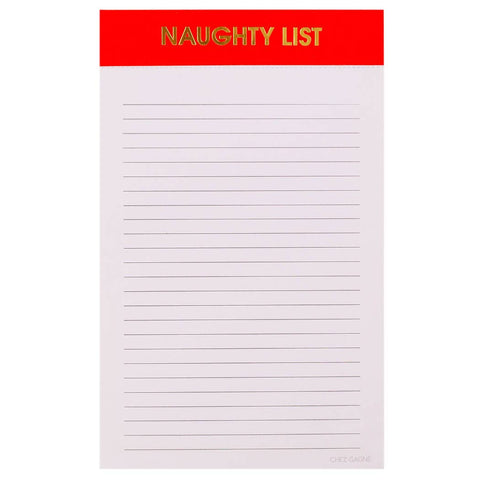 Naughty List Notepad - Red