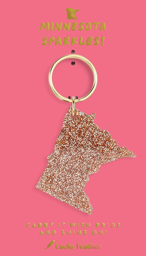 Glitter Keychain - State - MINNESOTA