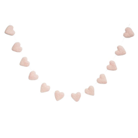 Blush Felt Heart Garland