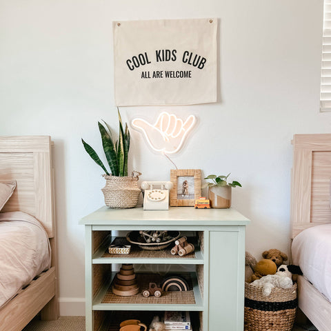 Cool Kids Club, All Are Welcome Kids Playroom Canvas Banner