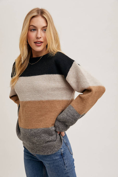 Chloe Block Knit Pullover Sweater