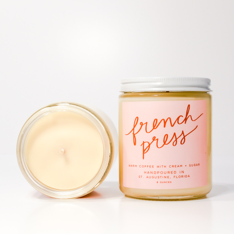 French Press: 8 oz Soy Wax - Small Batch Candles