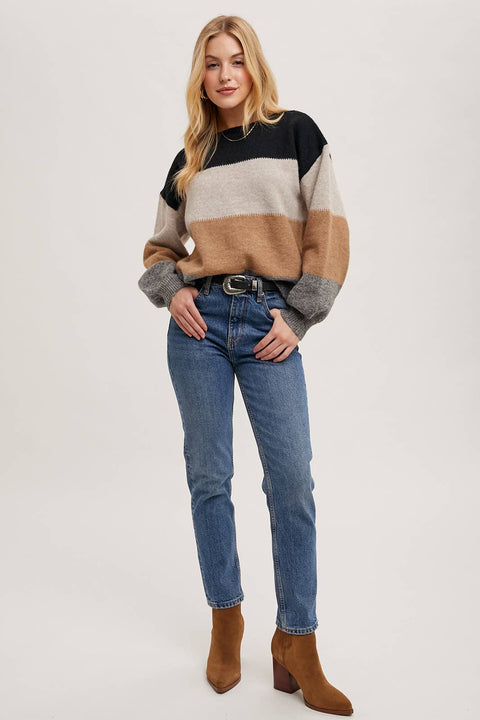 Chloe Block Knit Pullover Sweater