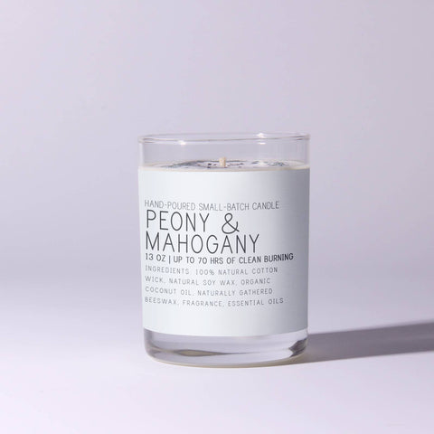 Peony & Mahogany Soy Wax Candles