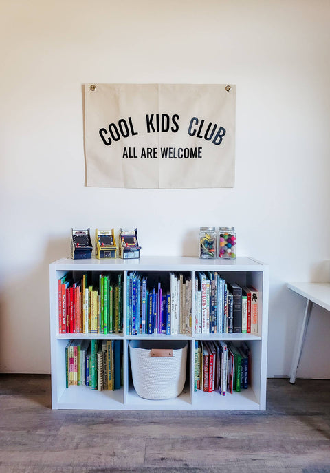 Cool Kids Club, All Are Welcome Kids Playroom Canvas Banner