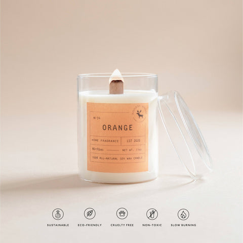 Sweet Orange Signature Soy Wax Candle, 11 oz wood wick