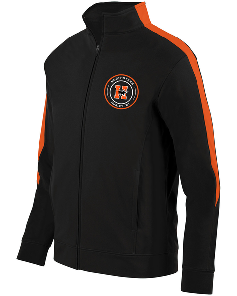 Hurley Northstars Logo Warm Up Jacket, Black and Orange