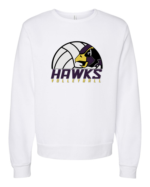 Chaska Hawks Volleyball Ultra Soft Unisex Crewneck Sweatshirt, White