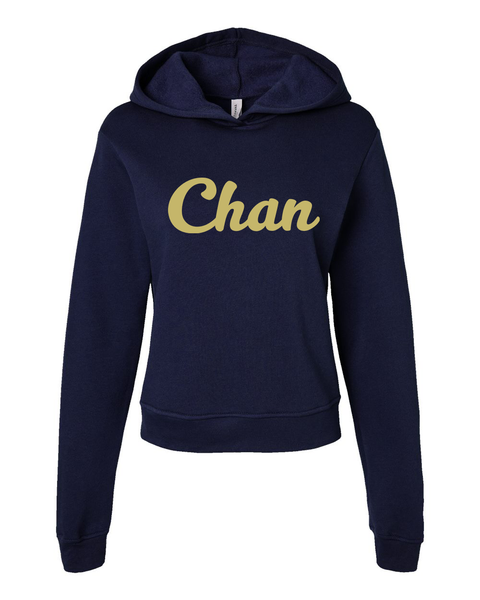 Chan Women's Fit Cropped Hoodie, Navy