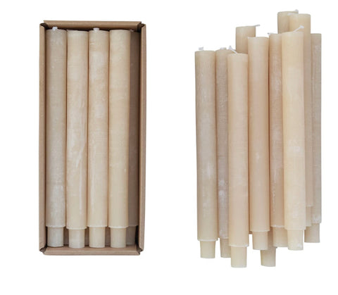 Unscented Taper Candles, Powder Finish, Set of 12