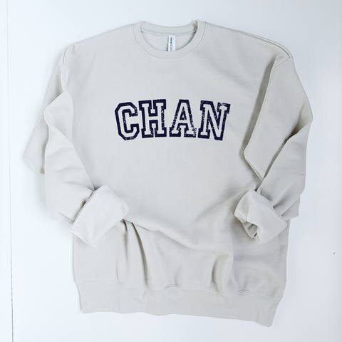 Custom Town Varsity Lettering Ultra Soft Sweatshirt - Oat