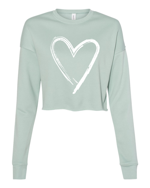 Painted Heart Cropped Sweatshirt