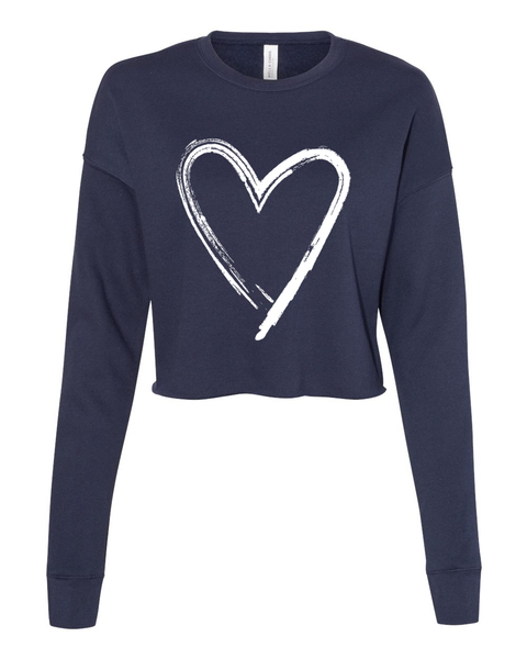 Painted Heart Cropped Sweatshirt