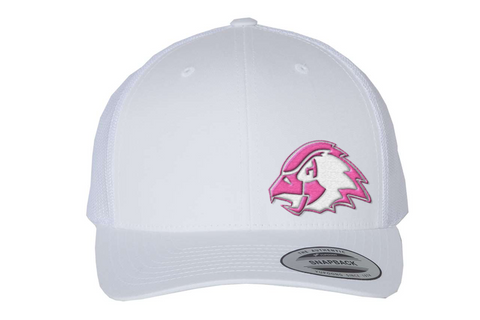 Chaska Hawks Limited Edition White/Pink Embroidered Hat, Snapback Cap