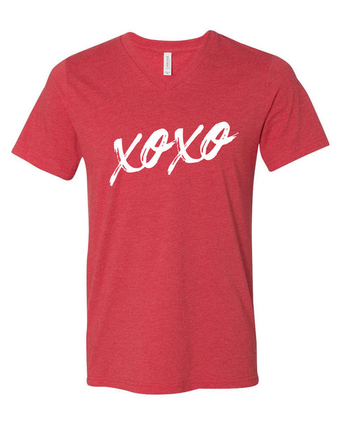 XOXO Red V-Neck Tee, Valentine's Design