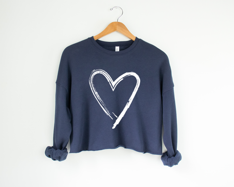 Painted Heart Cropped Sweatshirt