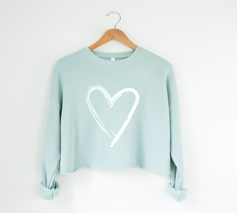 Painted Heart Cropped Sweatshirt