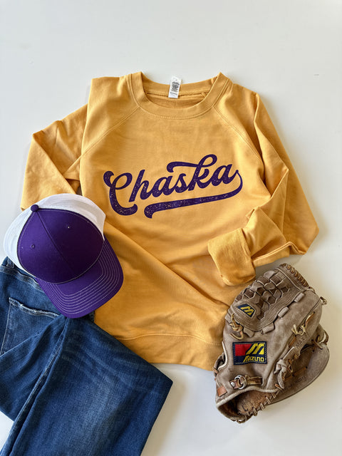 Chaska Baseball Lettering Lightweight Sweatshirt - Multiple Color Options