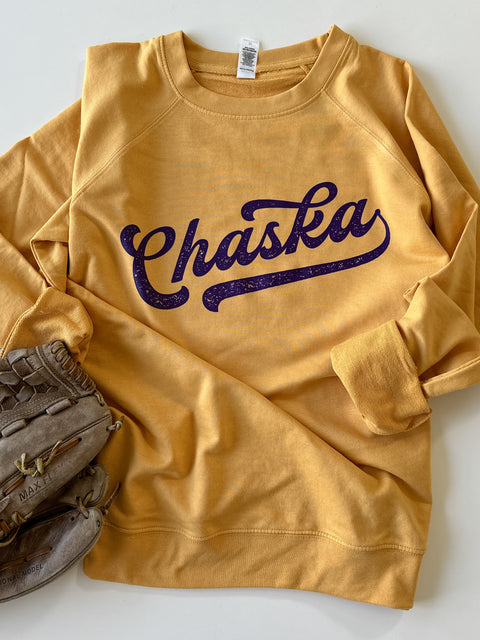 Chaska Baseball Lettering Lightweight Sweatshirt - Multiple Color Options