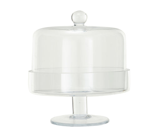 Glass Pedestal w/ Cloche, Set of 2