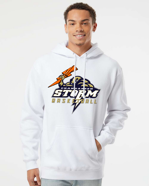 Chanhassen Storm Basketball Bolt Hoodie, White