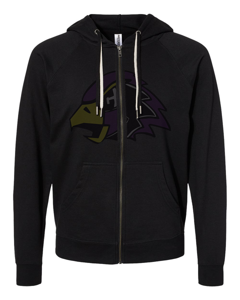 Chaska Hawks "Dark Hawk" Zip-Up Hoodie with Pockets