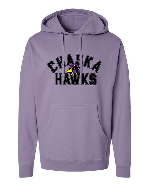 Chaska Hawks Varsity Arch Text Hoodie, Purple