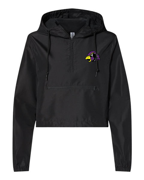 Chaska Hawks Basketball Cropped Windbreaker Women's Pullover with Hood