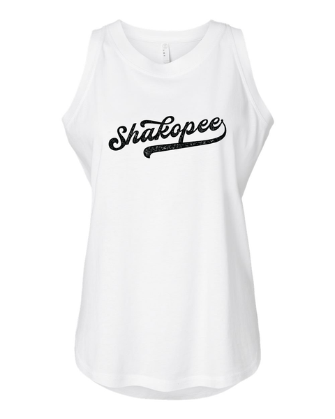 Shakopee Baseball Font Tank - Women's Relaxed Fit Jersey Tank