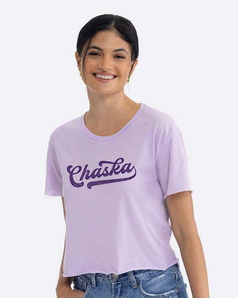 Chaska Cropped Lavender Tee - Lightweight Women's