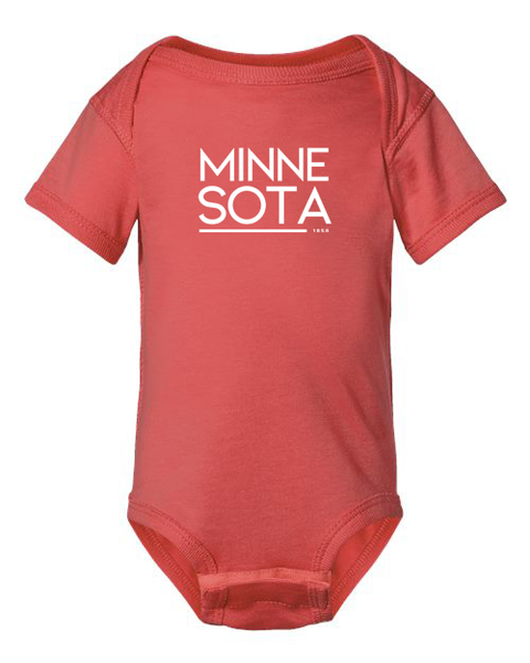 Coral Sunset Minnesota Baby Onesie