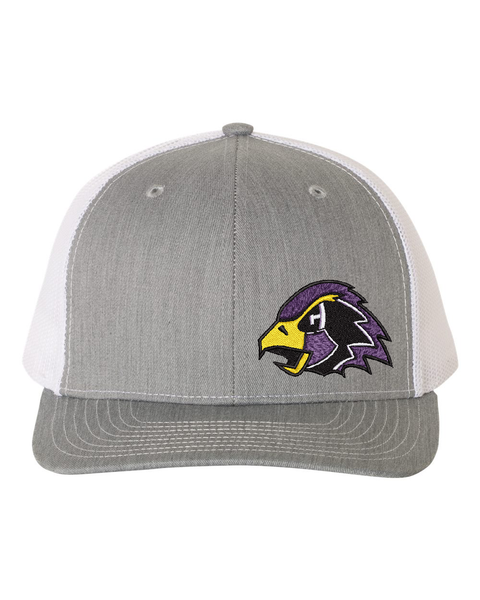 Chaska Hawks Grey/White Embroidered Hat, Snapback Cap