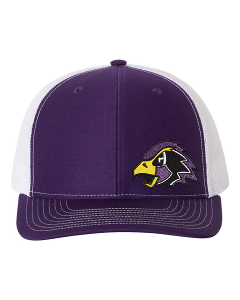 Chaska Hawks Purple/White Embroidered Hat, Snapback Cap