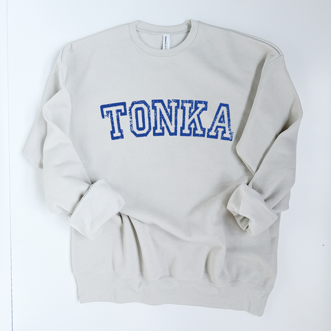 Custom Town Varsity Lettering Ultra Soft Sweatshirt - Oat