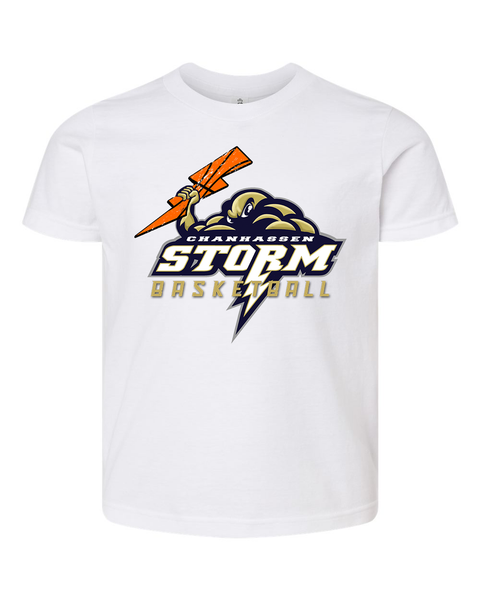 Chanhassen Storm Youth Basketball Bolt White Tee